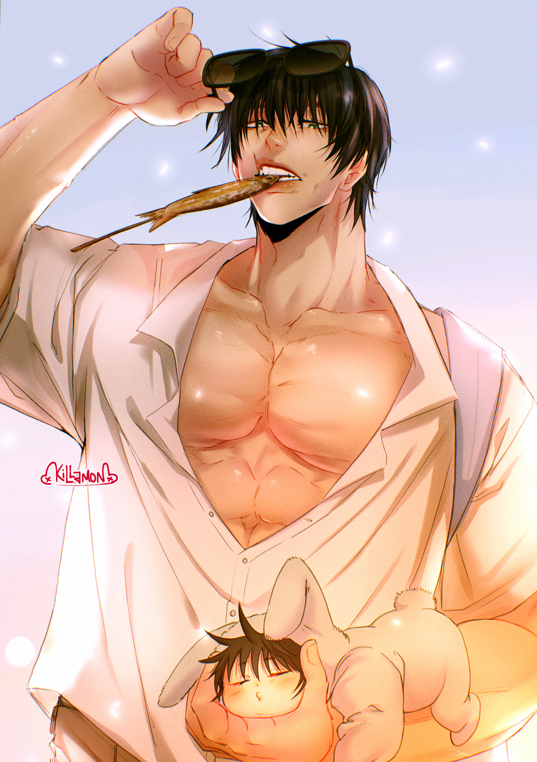 Toji & Baby Megumi Mini Print