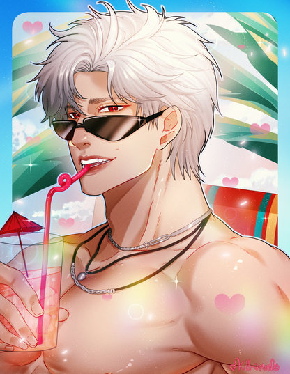 LADs Summer Beach Mini Print