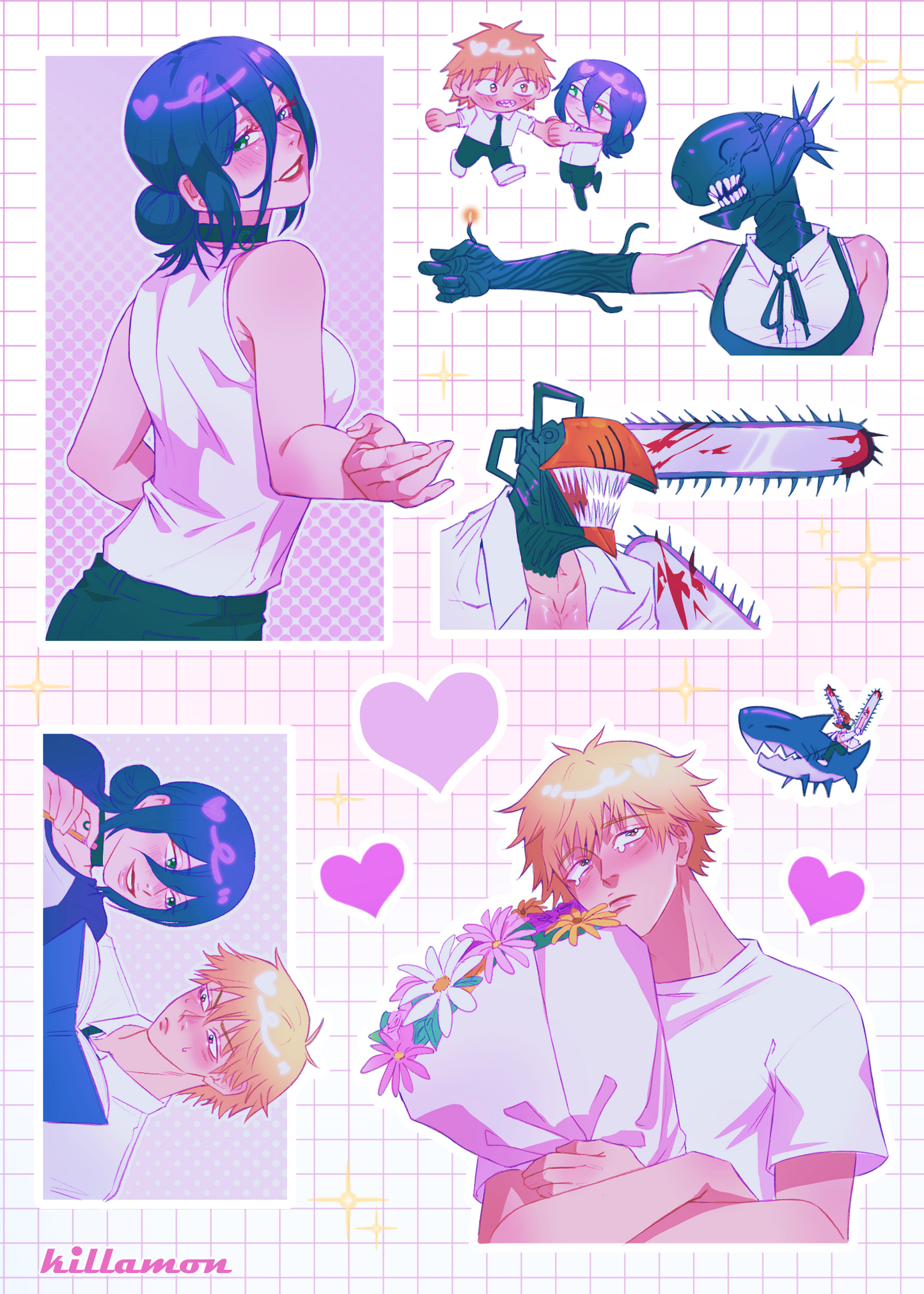 CSM Denji & Reze Sticker Sheet