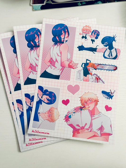 CSM Denji & Reze Sticker Sheet